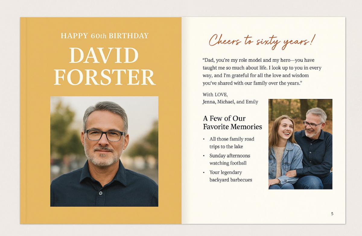 Custom birthday book